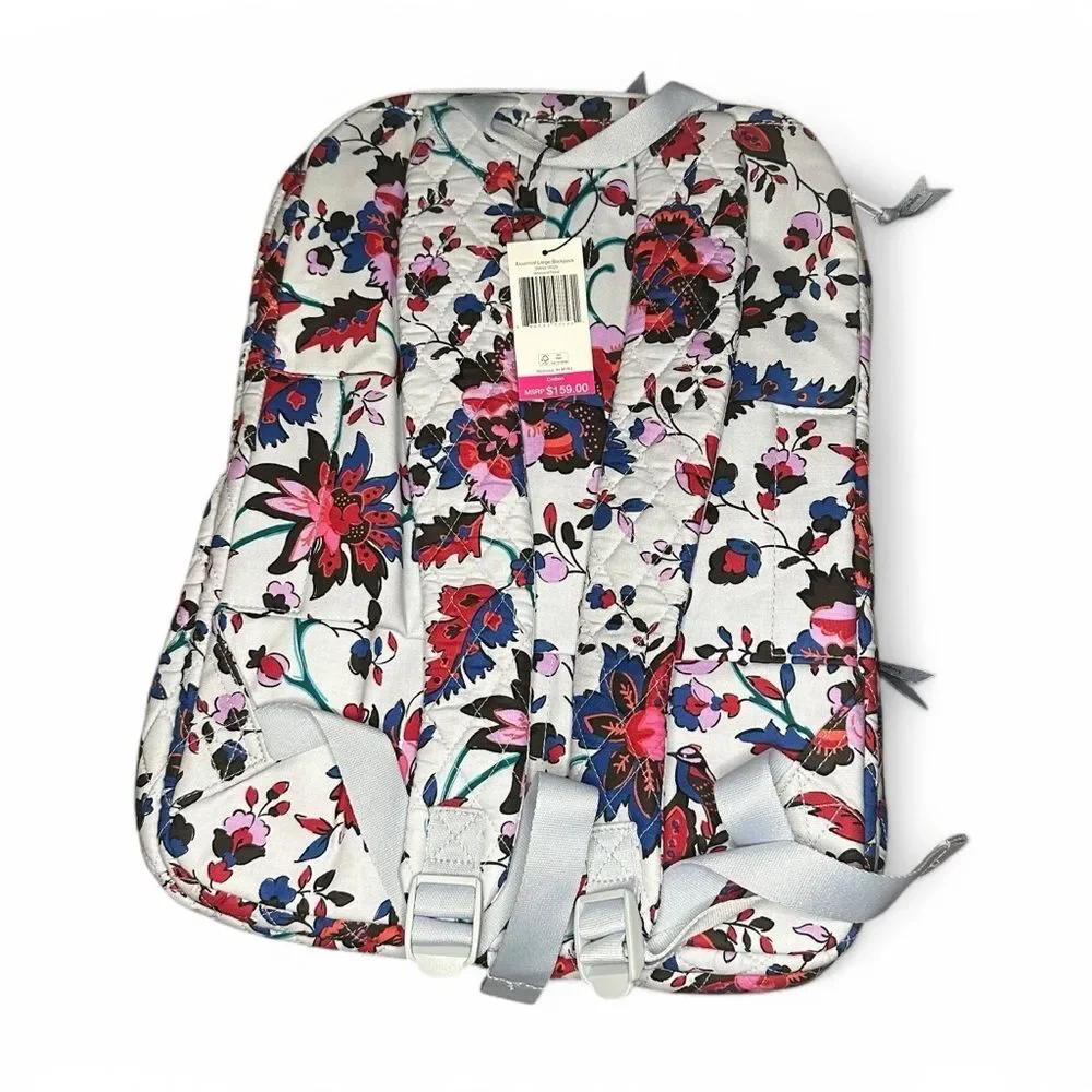 Vera Bradley Large Quilted Floral Backpack OS NWT Cottagecore - Picture 3 of 7